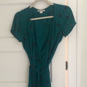 Billabong emerald green midi wrap dress size s